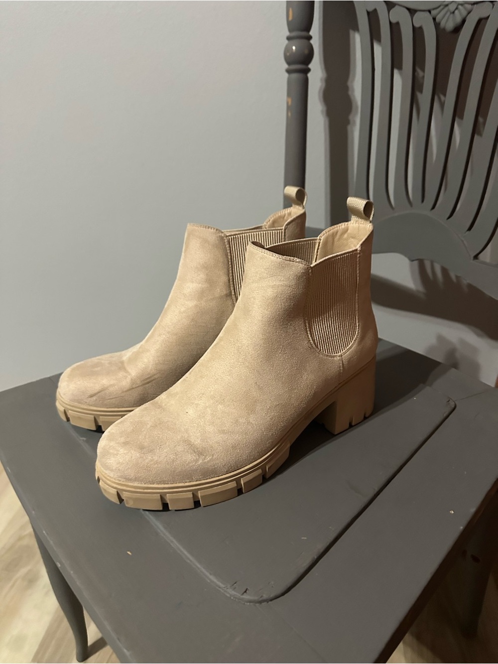 Neutral Beige Ankle Boots - Women